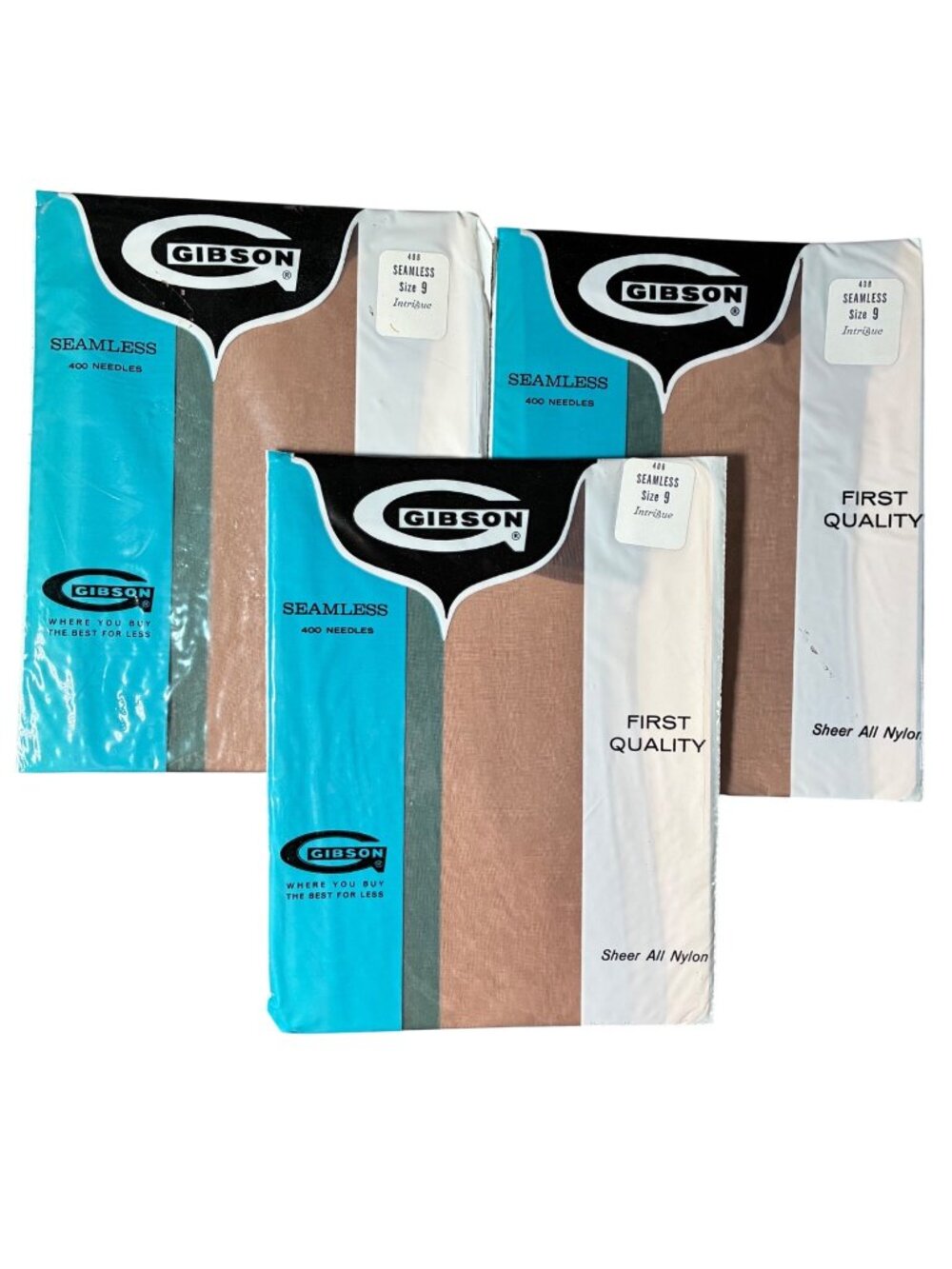 Gibson Seamless Run-Guard Nylon Stockings Size 9 Tropicana First Quality Lot Of